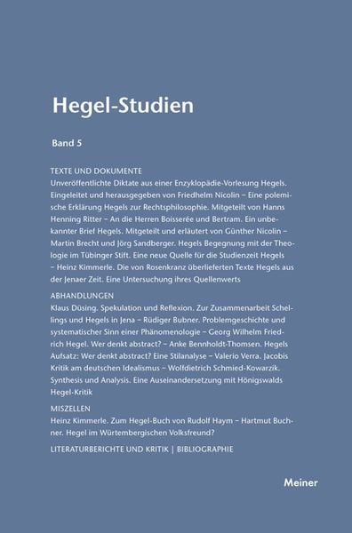 Produktbild: Hegel-Studien Band 5
