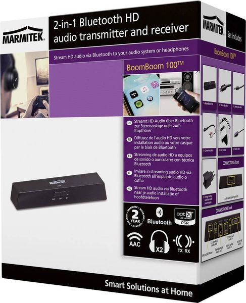Produktbild: Marmitek BoomBoom 100 Bluetooth&reg; Musik-Empf&auml;nger (Set) Bluetooth Version: 4.1 15 m aptX&reg;-Technologie