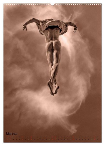 Produktbild: JUMP! ATHLETISCHE M&Auml;NNERAKTE (hochwertiger Premium Wandkalender 2027 DIN A2 hoch), Kunstdruck in Hochglanz
