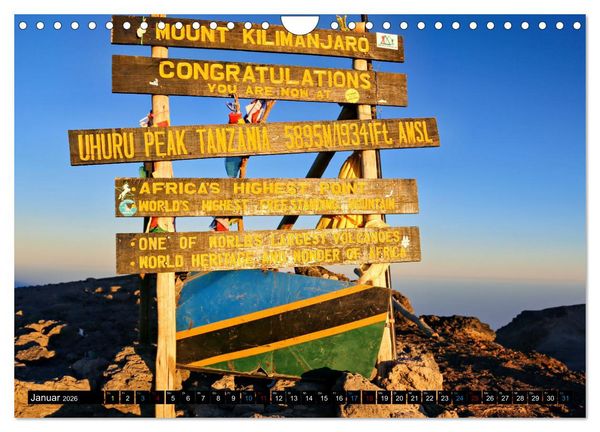 Produktbild: Kilimanjaro - das Dach Afrikas (Wandkalender 2026 DIN A4 quer), CALVENDO Monatskalender