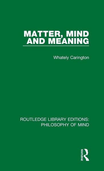 Produktbild: Matter, Mind and Meaning