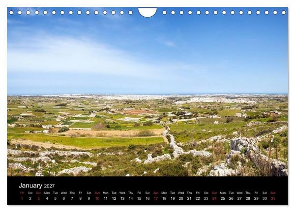Produktbild: Malta. The sunny island full of charm. (Wall Calendar 2027 DIN A4 landscape), CALVENDO 12 Month Wall Calendar