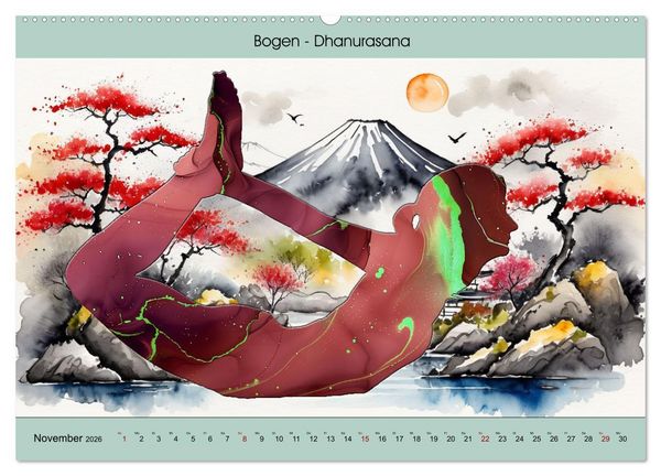 Produktbild: YOGA - Harmonie von K&ouml;rper, Geist und Seele (Wandkalender 2026 DIN A2 quer), CALVENDO Monatskalender