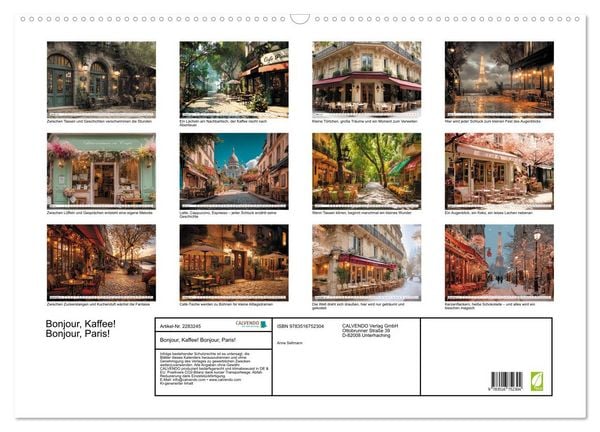 Produktbild: Bonjour, Kaffee! Bonjour, Paris! (Wandkalender 2027 DIN A2 quer), CALVENDO Monatskalender