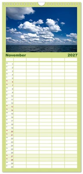 Produktbild: Familienplaner 2027 - Mecklenburgische Seenplatte - zum Tr&auml;umen sch&ouml;n mit 5 Spalten (Wandkalender, 21 x 45 cm) CALVENDO