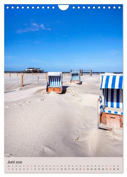 Produktbild: NORDSEEFLAIR - St. Peter Ording und Westerhever (Wandkalender 2026 DIN A4 hoch), CALVENDO Monatskalender
