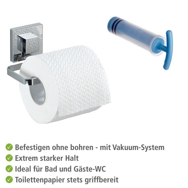 Produktbild: Vacuum-Loc&reg; Edelstahl Toilettenpapierhalter Mod. Quadro, Befestigen ohne bohren