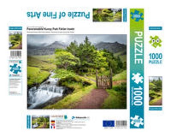 CALVENDO Puzzle Panoramabild Kunoy Park Färöer Inseln | 1000 Teile Lege-Größe 64x48cm Foto-Puzzle für glückliche Stunden