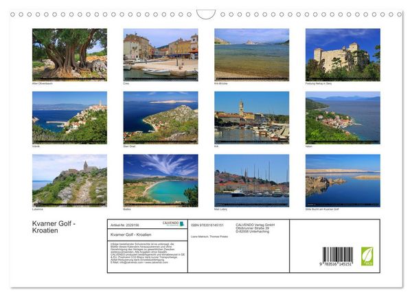Produktbild: Kvarner Golf - Kroatien (Wandkalender 2026 DIN A3 quer), CALVENDO Monatskalender