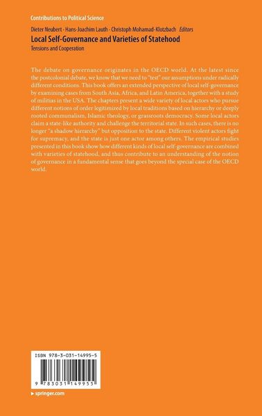 Produktbild: Local Self-Governance and Varieties of Statehood