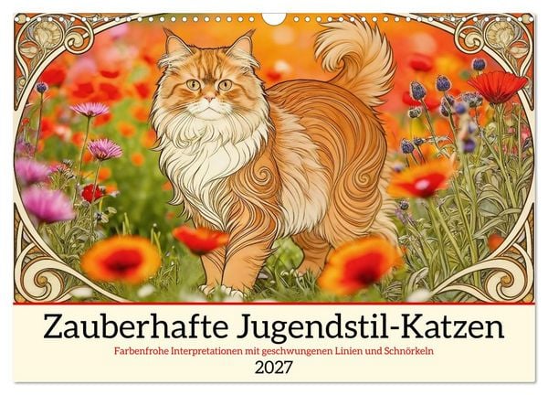 Produktbild: Zauberhafte Jugendstil-Katzen (Wandkalender 2027 DIN A3 quer), CALVENDO Monatskalender