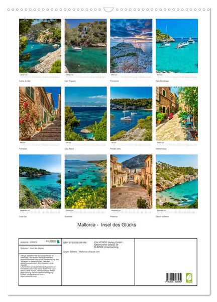 Produktbild: Mallorca - Insel des Gl&uuml;cks (Wandkalender 2026 DIN A2 hoch), CALVENDO Monatskalender