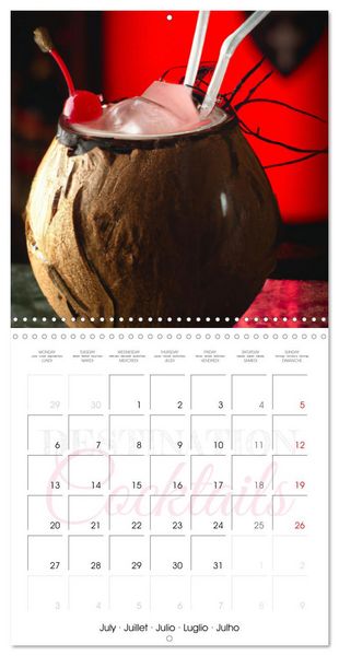 Produktbild: Destination cocktails (Calendrier mural carr&eacute; 2026 30x30 cm) Calendrier double avec une page pour vos prises de notes