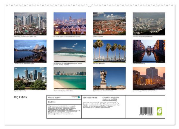 Produktbild: Big Cities (hochwertiger Premium Wandkalender 2026 DIN A2 quer), Kunstdruck in Hochglanz