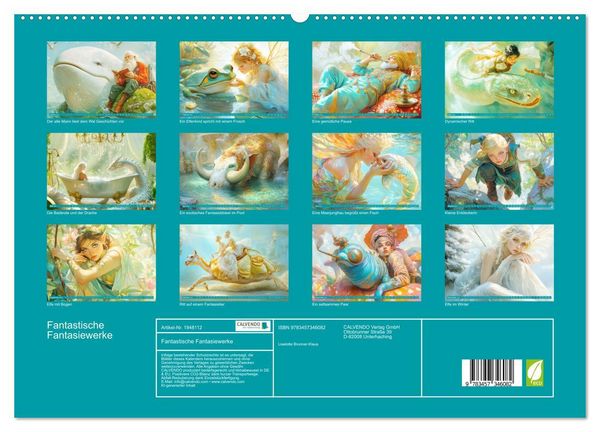 Produktbild: Fantastische Fantasiewerke (hochwertiger Premium Wandkalender 2026 DIN A2 quer), Kunstdruck in Hochglanz