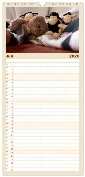 Produktbild: Familienplaner 2026 - Herr Nopf ist da! mit 5 Spalten (Wandkalender, 21 x 45 cm) CALVENDO