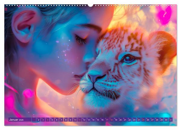 Produktbild: Magische Liebe - Mensch und Tier (hochwertiger Premium Wandkalender 2026 DIN A2 quer), Kunstdruck in Hochglanz