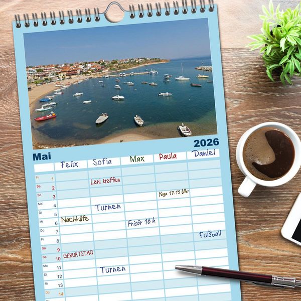 Produktbild: Familienplaner 2026 - Chalkidiki - Urlaubsparadies in Nordgriechenland mit 5 Spalten (Wandkalender, 21 x 45 cm) CALVENDO