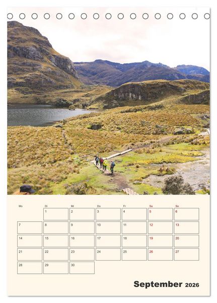 Produktbild: Ecuador - Terminplaner (Tischkalender 2026 DIN A5 hoch), CALVENDO Monatskalender