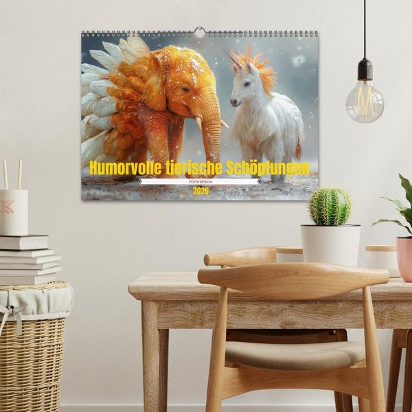 Produktbild: Humorvolle tierische Sch&ouml;pfungen - Hybridtiere (Wandkalender 2026 DIN A3 quer), CALVENDO Monatskalender