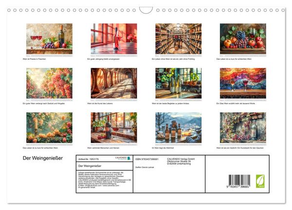 Produktbild: Der Weingenie&szlig;er (Wandkalender 2026 DIN A3 quer), CALVENDO Monatskalender