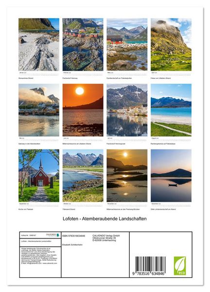 Produktbild: Lofoten - Atemberaubende Landschaften (Wandkalender 2026 DIN A4 hoch), CALVENDO Monatskalender
