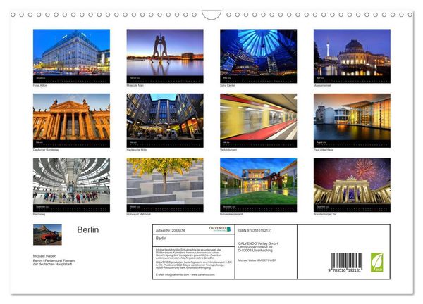 Produktbild: Berlin (Wandkalender 2026 DIN A3 quer), CALVENDO Monatskalender