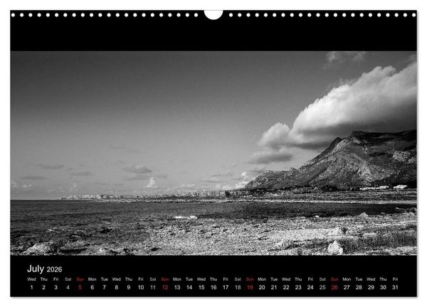 Produktbild: Black and White Sicily (Wall Calendar 2026 DIN A3 landscape), CALVENDO 12 Month Wall Calendar