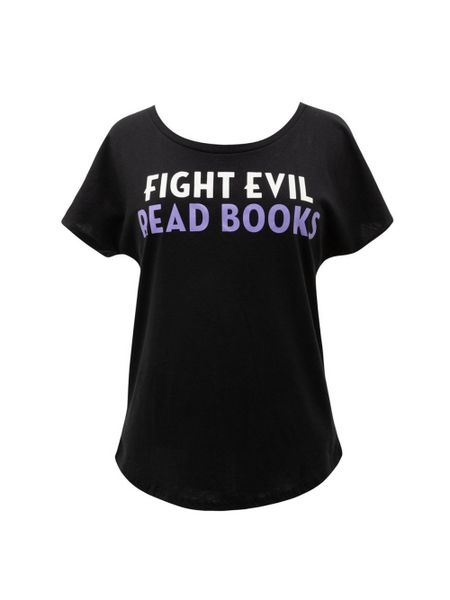 Produktbild: Fight Evil, Read Books: Text Only Design Women's Relaxed Fit T-Shirt XX-Large