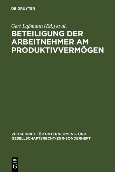 Produktbild: Beteiligung der Arbeitnehmer am Produktivverm&ouml;gen