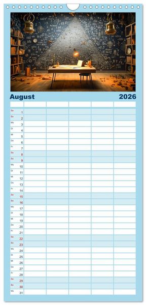 Produktbild: Familienplaner 2026 - Universum der Wissenschaften mit 5 Spalten (Wandkalender, 21 x 45 cm) CALVENDO
