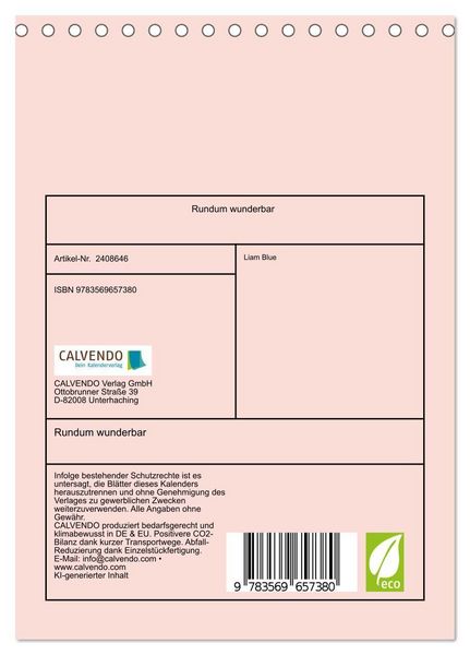 Produktbild: Rundum wunderbar (Tischkalender 2027 DIN A5 hoch), CALVENDO Monatskalender