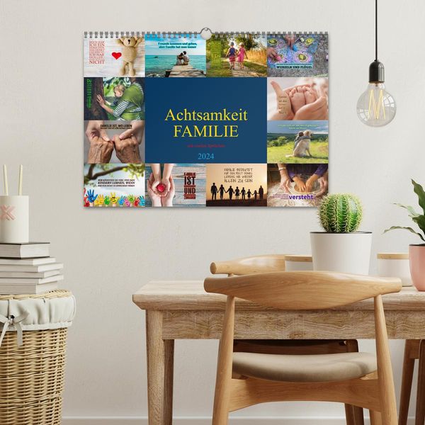 'Achtsamkeit FAMILIE mit coolen Sprüchen (Wandkalender 2024 DIN A3 quer