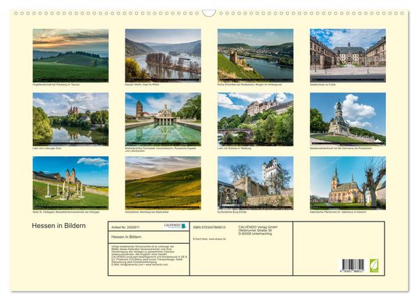 Produktbild: Hessen in Bildern (Wandkalender 2026 DIN A2 quer), CALVENDO Monatskalender