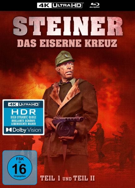 Steiner - Das Eiserne Kreuz - Teil 1+2 - 4-Disc Limited Edition Mediabook (4K Ultra HD / 2 Blu-rays / Bonus-Blu-ray), Blu-ray 4K