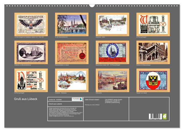 Produktbild: Gru&szlig; aus L&uuml;beck (Wandkalender 2026 DIN A2 quer), CALVENDO Monatskalender