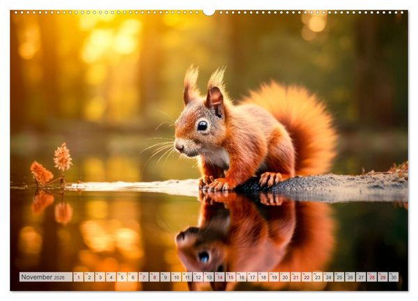 Produktbild: EICHH&Ouml;RNCHEN Niedliche kleine Wesen (Wandkalender 2026 DIN A2 quer), CALVENDO Monatskalender