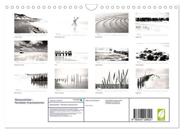 Produktbild: Meeresbilder - Nordsee-Impressionen (Wandkalender 2026 DIN A4 quer), CALVENDO Monatskalender