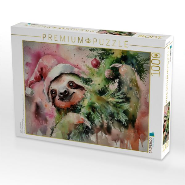 Produktbild: CALVENDO Puzzle Weihnachtsfaultier | 1000 Teile Lege-Gr&ouml;&szlig;e 64x48cm Foto-Puzzle f&uuml;r gl&uuml;ckliche Stunden