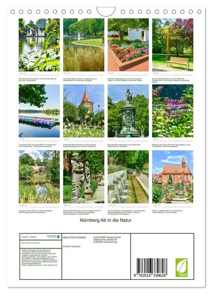 Produktbild: N&uuml;rnberg Ab in die Natur (Wandkalender 2026 DIN A4 hoch), CALVENDO Monatskalender