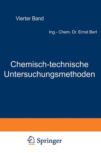 Produktbild: Chemisch-technische Untersuchungsmethoden