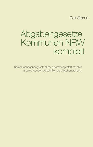 Produktbild: Abgabengesetze Kommunen NRW komplett