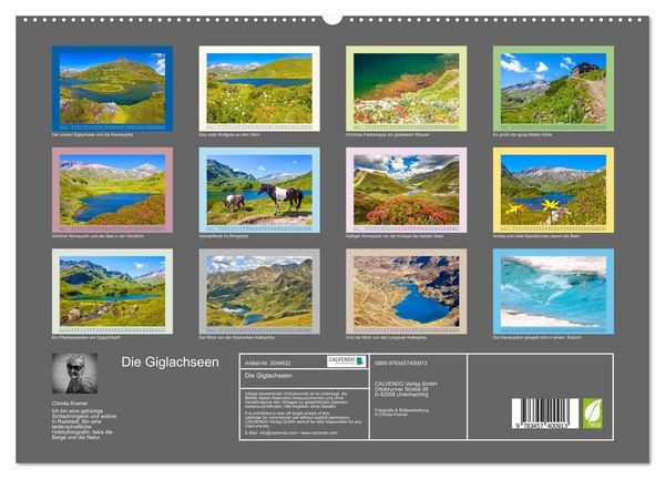 Produktbild: Die Giglachseen (hochwertiger Premium Wandkalender 2026 DIN A2 quer), Kunstdruck in Hochglanz