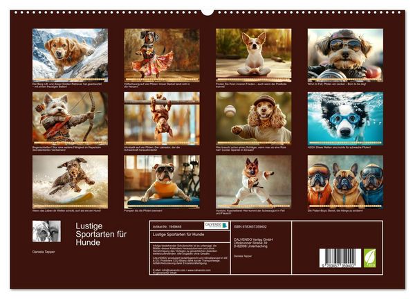 Produktbild: Lustige Sportarten f&uuml;r Hunde (hochwertiger Premium Wandkalender 2026 DIN A2 quer), Kunstdruck in Hochglanz