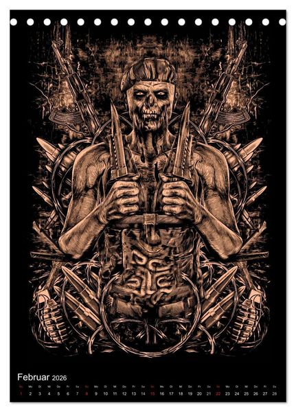 Produktbild: BLOODBOY/WAR ILLUSTRATION (Tischkalender 2026 DIN A5 hoch), CALVENDO Monatskalender