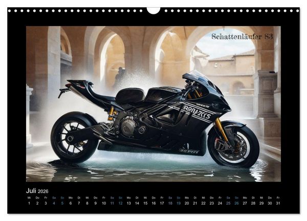 Produktbild: Verr&uuml;ckte 2-Rad Fantasien einer KI (Wandkalender 2026 DIN A3 quer), CALVENDO Monatskalender