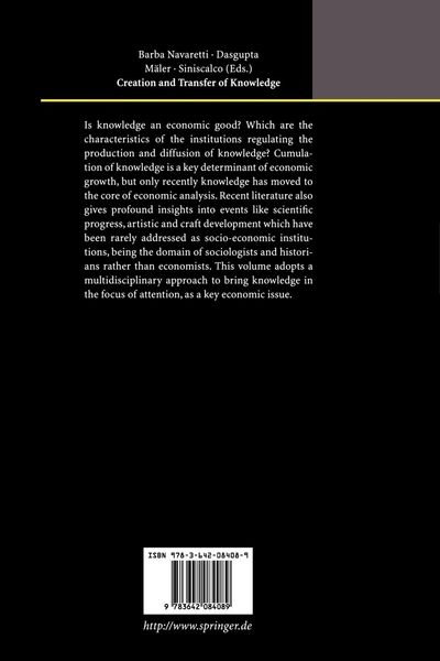 Produktbild: Creation and Transfer of Knowledge