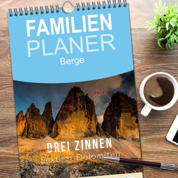 Produktbild: Familienplaner 2026 - Drei Zinnen. Sextner Dolomiten mit 5 Spalten (Wandkalender, 21 x 45 cm) CALVENDO