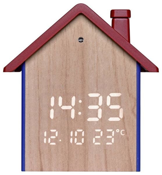 Produktbild: TFA Dostmann 60.2046.06 Quarz Wecker Blau, Rot, Holz Alarmzeiten 1