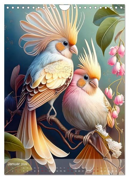 Produktbild: Exotische Harmonie - Paradiesv&ouml;gel und Blumenpracht (Wandkalender 2026 DIN A4 hoch), CALVENDO Monatskalender